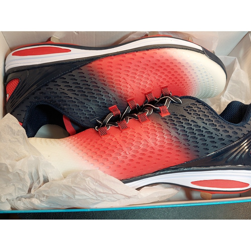 Boombah Men's Size 14 Metal Baseball Cleats Red White Blue Shoes NIB BM15037B-5 - Picture 9 of 10